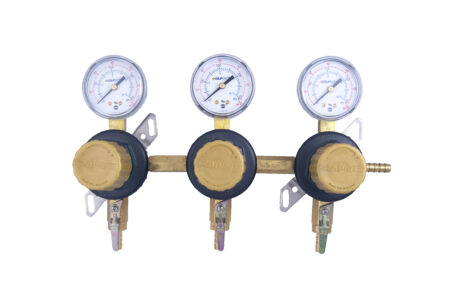3 Product Secondary CO2 Regulator Panel with Check